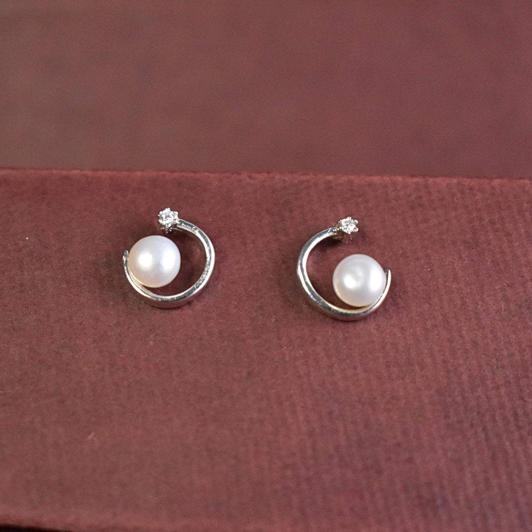 Elegant Pearl Twist Studs