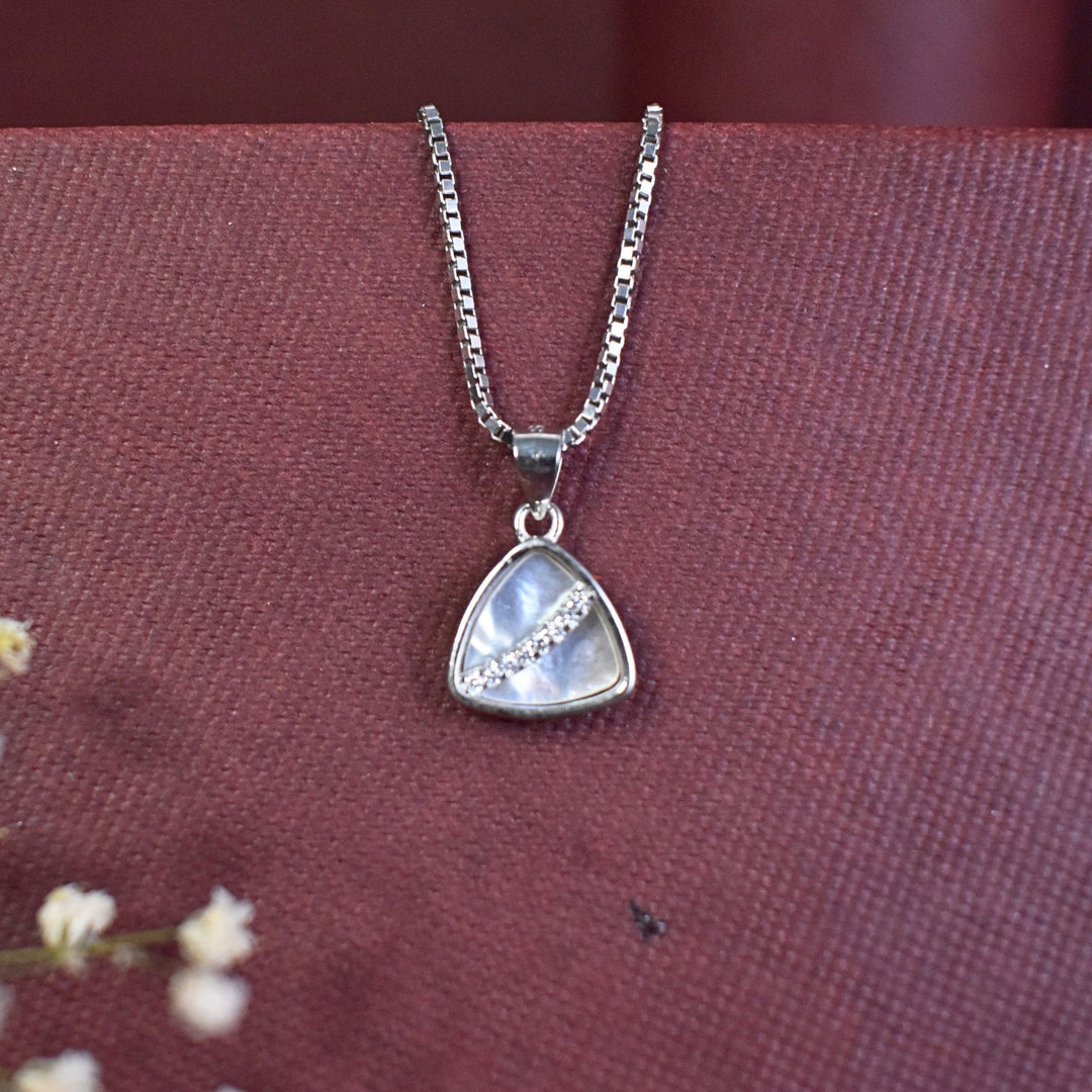 Triangle Pendant with Crystal