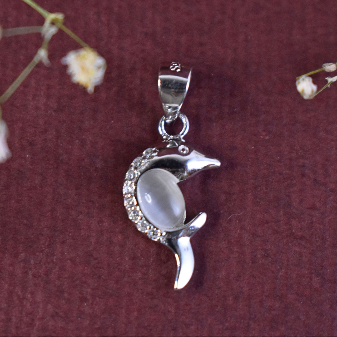 Dolphin Moonstone Pendant
