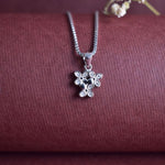 Load image into Gallery viewer, Floral Sparkle Silver Pendant
